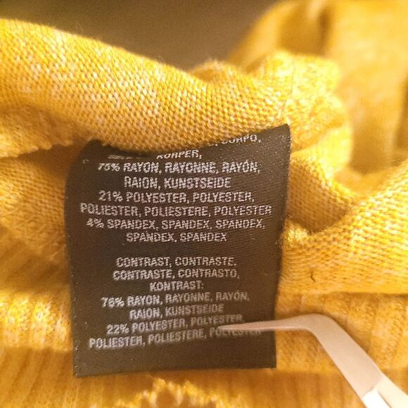 Anthropologie Postmark Lassen Cowl Neck Pullover Oversized Yellow Women's Large - Picture 9 of 13